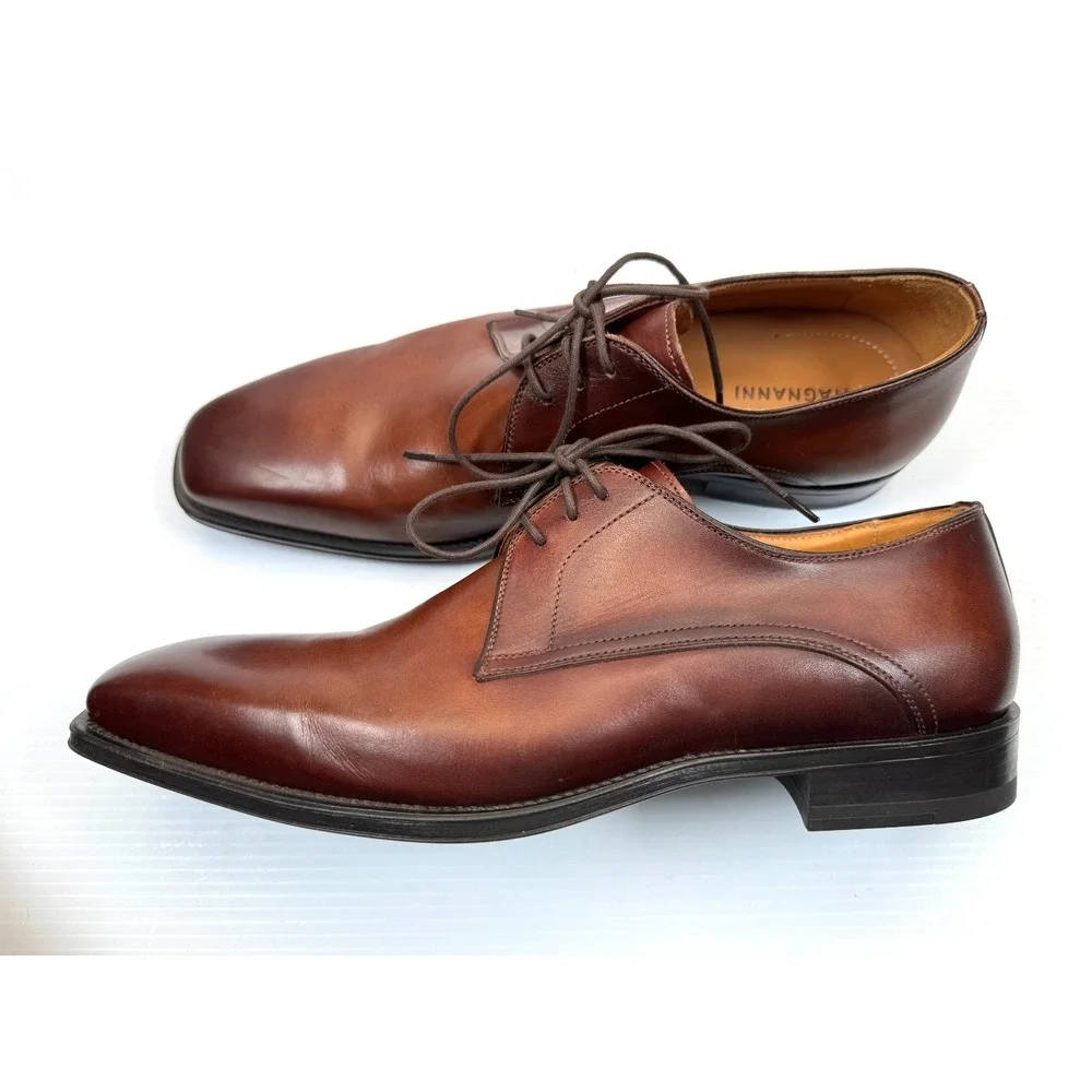 Magnanni Jacoby Leather Plain Toe Derby Shoes Mens 41 US 8 EUC‎ $525 Leather